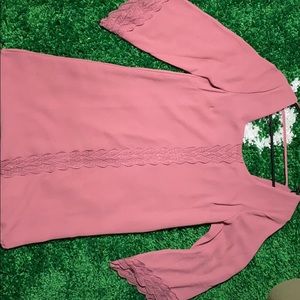 Astr Mauve Lace detail dress